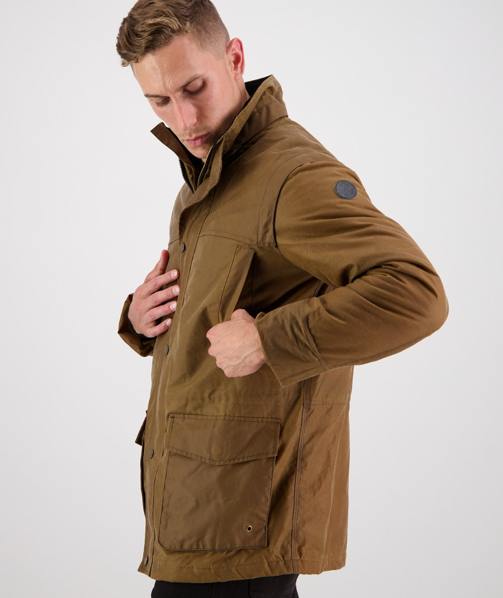 Swanndri - Evans Flat Oilskin Jacket - Tan