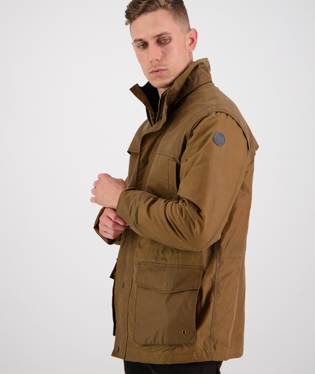 Swanndri - Evans Flat Oilskin Jacket - Tan