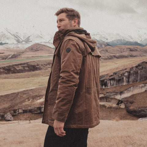 Swanndri - Evans Flat Oilskin Jacket - Tan