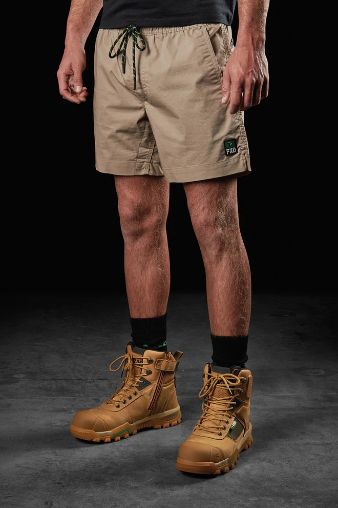 FXD Repreve® Stretch Ripstop Recycled Elastic Waist Heavy Duty Work Shorts – Navy | Khaki