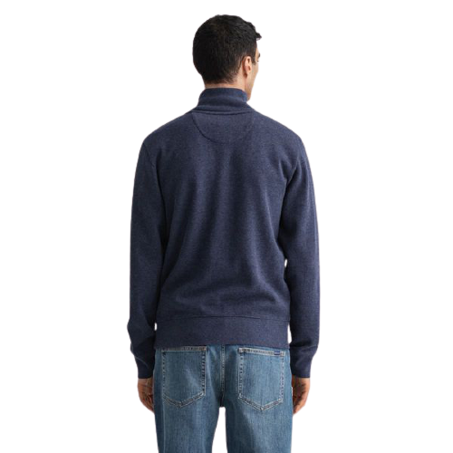 Sacker Rib Half Zip Collar Sweater - Dark Indigo