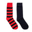 Gant 2 pack barstrip and solid socks - Bright Red