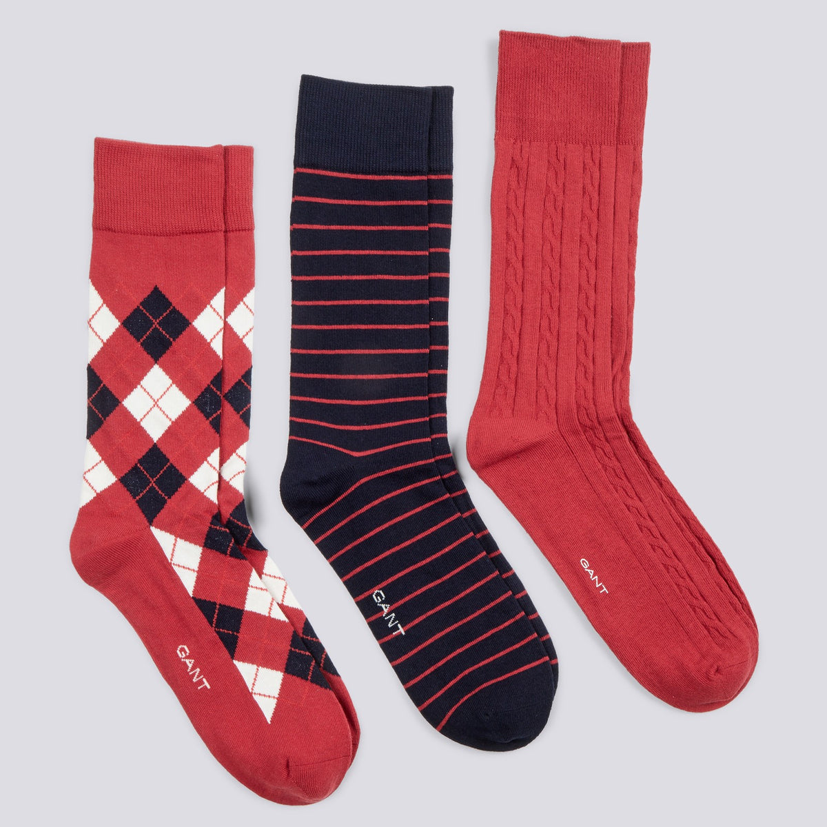 GANT - Argyle Socks - 3 pack - Autumn Sunset Navy Blue