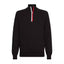 Global Stripe Half Zip Neck Pullover - Black