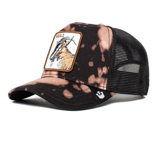 Animal Trucker Cap - Acid Goat - Black