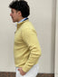 Half Zip Merino Wool/Cashmere Pullover - Straw Yellow