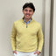 Ansett Gold - Half Zip Merino Wool Cashmere Jumper Pullover - Straw Yellow