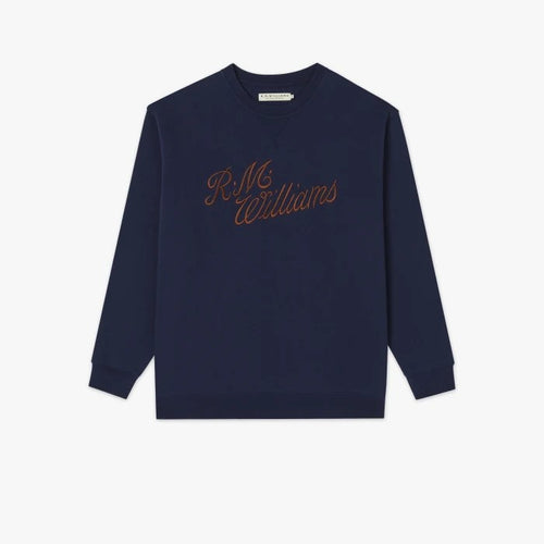 Script Crew Neck Fleece - Navy
