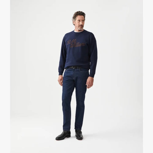 Script Crew Neck Fleece - Navy
