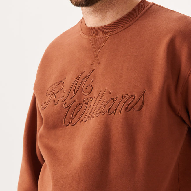 RM Williams - RMW Script Crew Neck - Rust