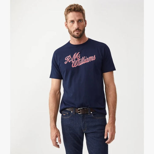 RMW Script T-Shirt - Navy/Red