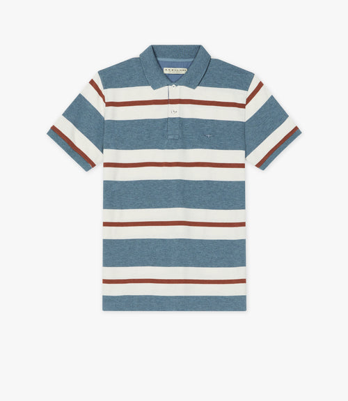 Rokewood Polo - Striped - Blue, Cream, Chestnut