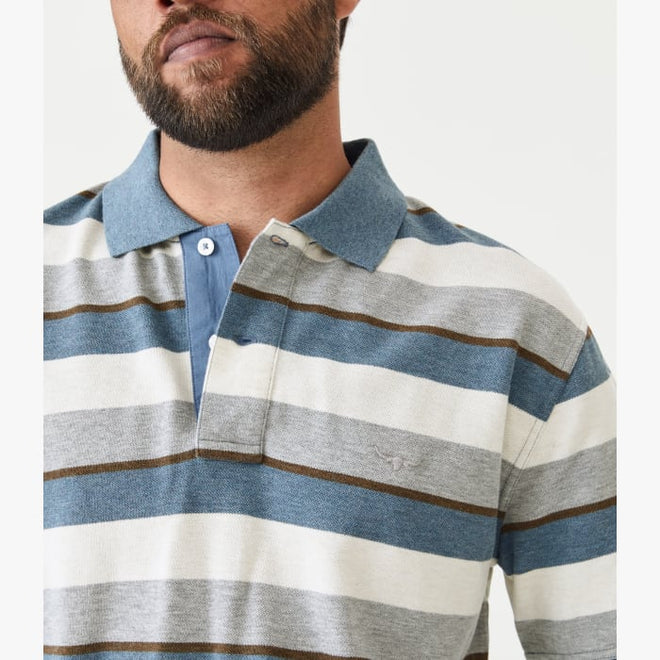 RM Williams - Rod Polo - STriped Blue white brown