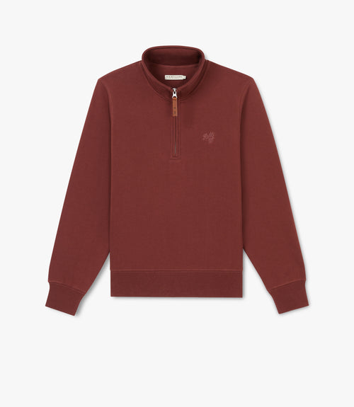 Trickett Zip Neck Sweatshirt - Maroon
