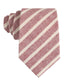 Linen Tie - Pinstripe - Turkish delight, pink, soft red with cream stripes