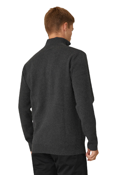 Industrie - The Lakewood Zip Neck Jumper - Charcoal