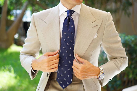 OTAA - Anchor Tie - Navy with White