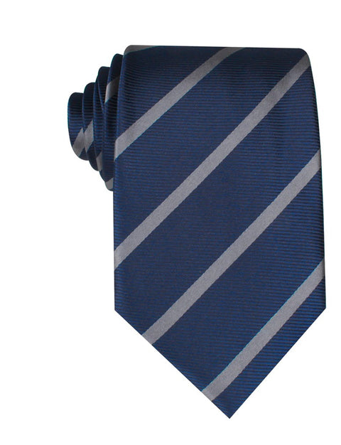 OTAA - Pencil Stripe Tie - Navy with Charcoal Grey