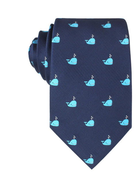 OTAA -Whale Tie - Navy and Aqua Blue