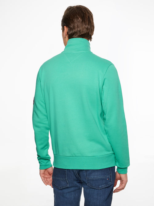 Tommy Half Zip Through Sweatshirt - Desert Sky