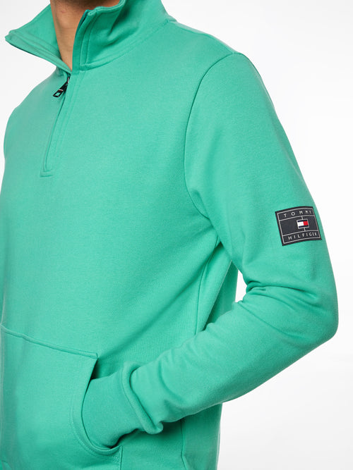 Tommy Half Zip Through Sweatshirt - Desert Sky