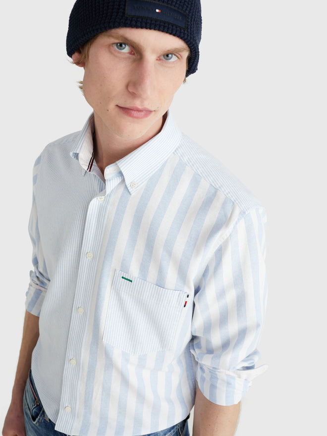 Oxford Shirt - Stripe - Cloudy Blue & White