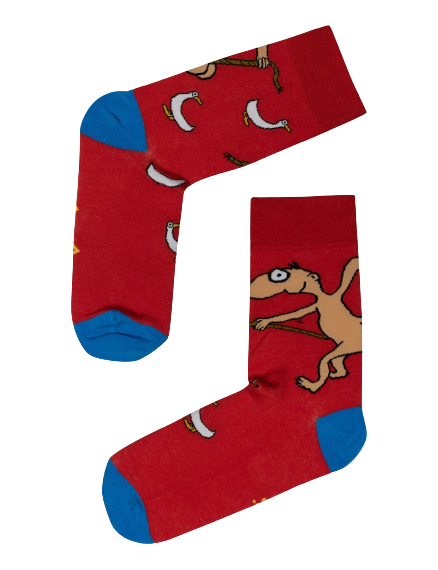 Michael Leunig Dogs Socks - Red