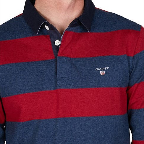 GANT - Original Barstripe Heavy Rugger - Bright Red & Navy