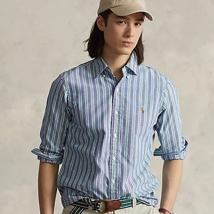 Ralph Lauren - Oxford Stripe Shirt - Navy Blue & Green