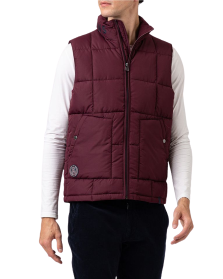 Padded Vest - Burgundy | Navy