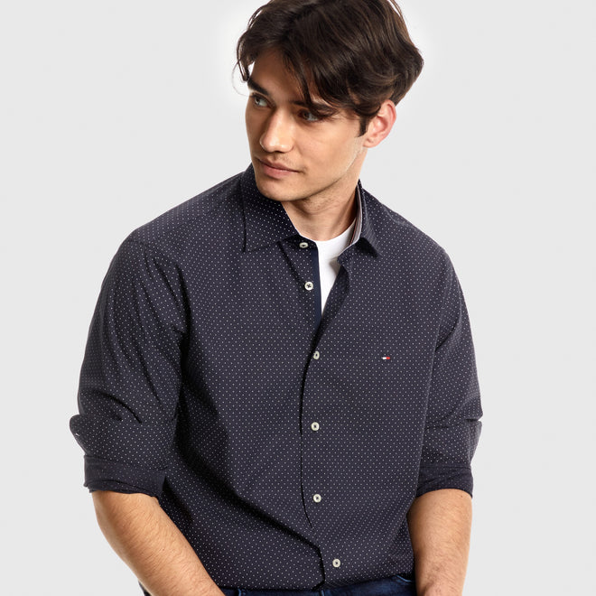 Tommy Hilfiger Polka Dot Shirt - Navy Iris & White