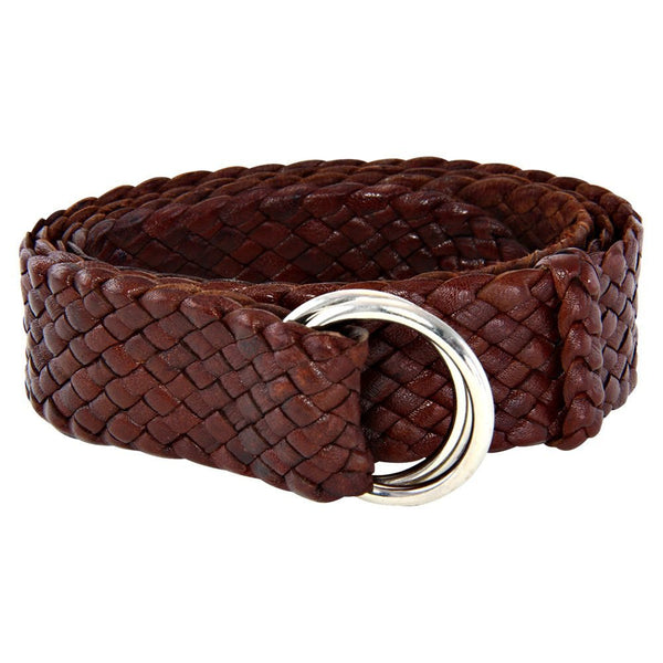 Buy 32mm Full Grain Braided Brown Leather Belt Online in Australia