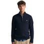 GANT - Rib Texture Half Zip Sweater - Evening Blue
