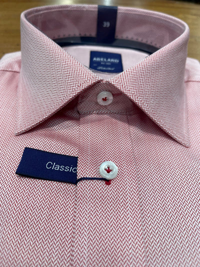 Abelard - Long Sleeve Business Shirt - Scarlett, Red & White