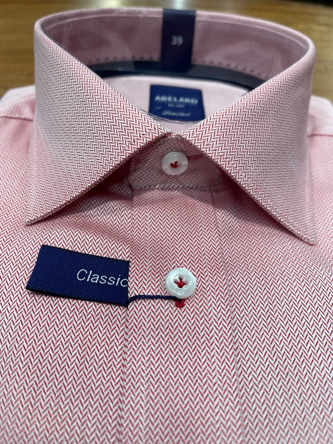 Abelard - Long Sleeve Business Shirt - Scarlett, Red & White