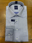 Long Sleeve Business Shirt - Geometric - Cornflower Blue & White