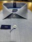 Abelard - Long Sleeve Business Shirt - Geometric  Print - Royal  Navy Blue & White