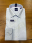 Long Sleeve Business Shirt - Geometric - Sky Blue & White