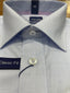 Abelard - Long Sleeve Business Shirt - Geometric - Sky Blue & White