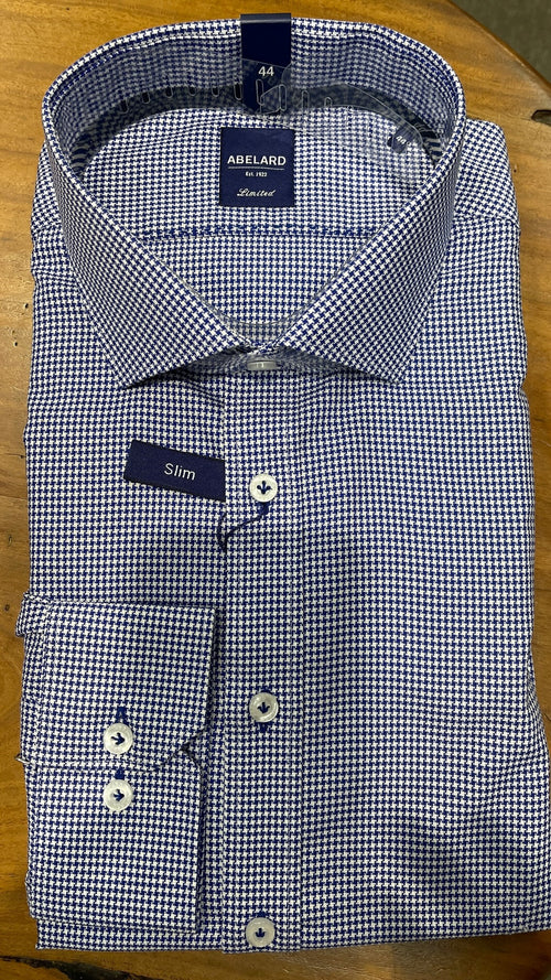 Abelard Business Shirt - Patterned - Navy & White
