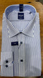 Abelard Long Sleeve Business Shirt - Striped - Navy & White