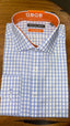 Geoffrey Beene Long Sleeve Business Shirt - Blue & White Gingham Check