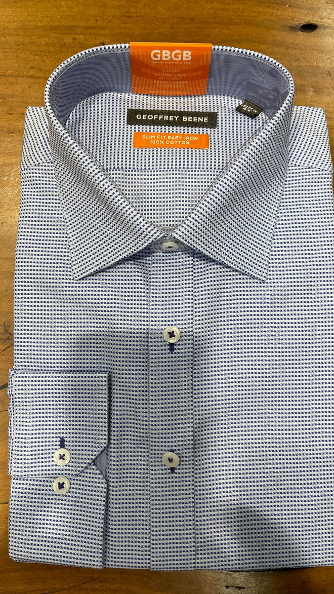 Geoffrey Beene Patterned Shirt - Blue & White