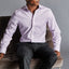 Long Sleeve Business Shirt - Stripe - Purple & White