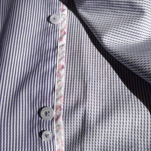 Geoffrey Beene - Long Sleeve Business Shirt - Purple & White Stripe