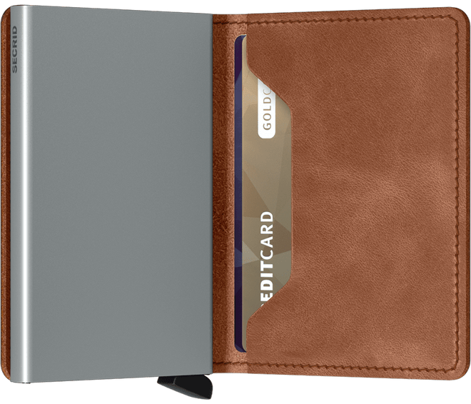 Secrid Slimwallet - Vintage - Cognac-Silver
