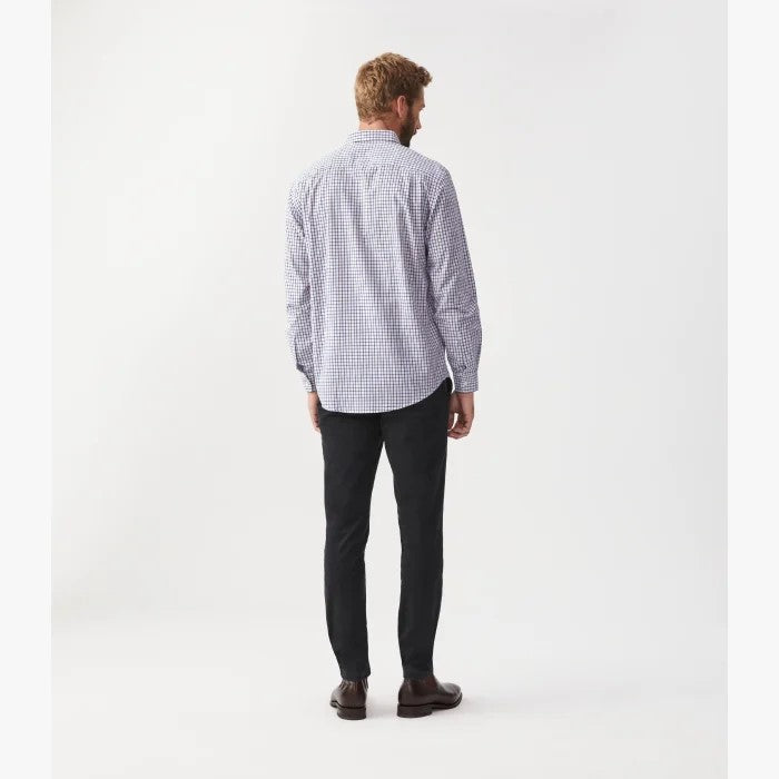 R.M.Williams - Collins Poplin Shirt - Check - Navy/Burgundy/White