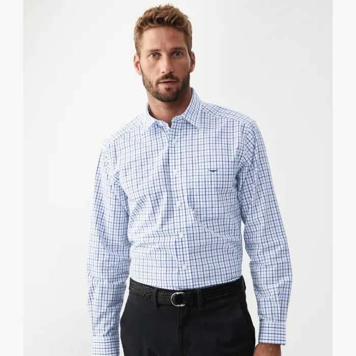 RM Williams - Collins Shirt - Check - Pale Blue White