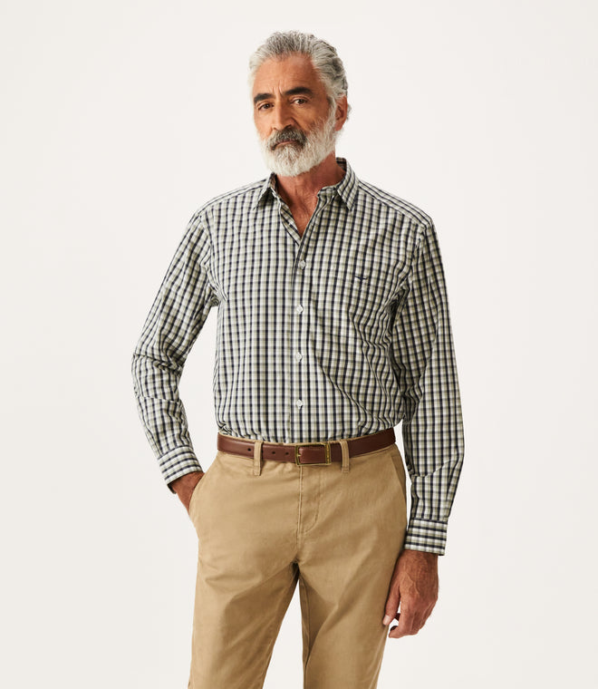 Collins Shirt - Check - Green, Blue & White