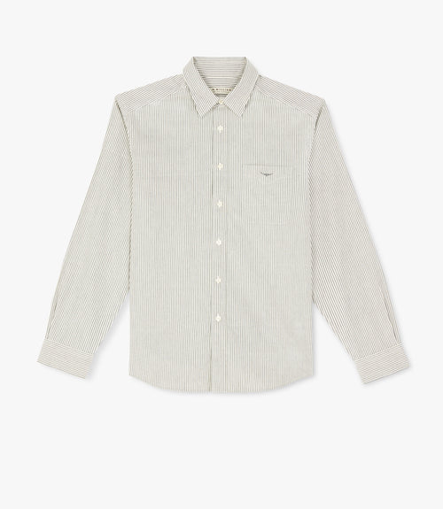 Collins Shirt - Stripe - Grey & White